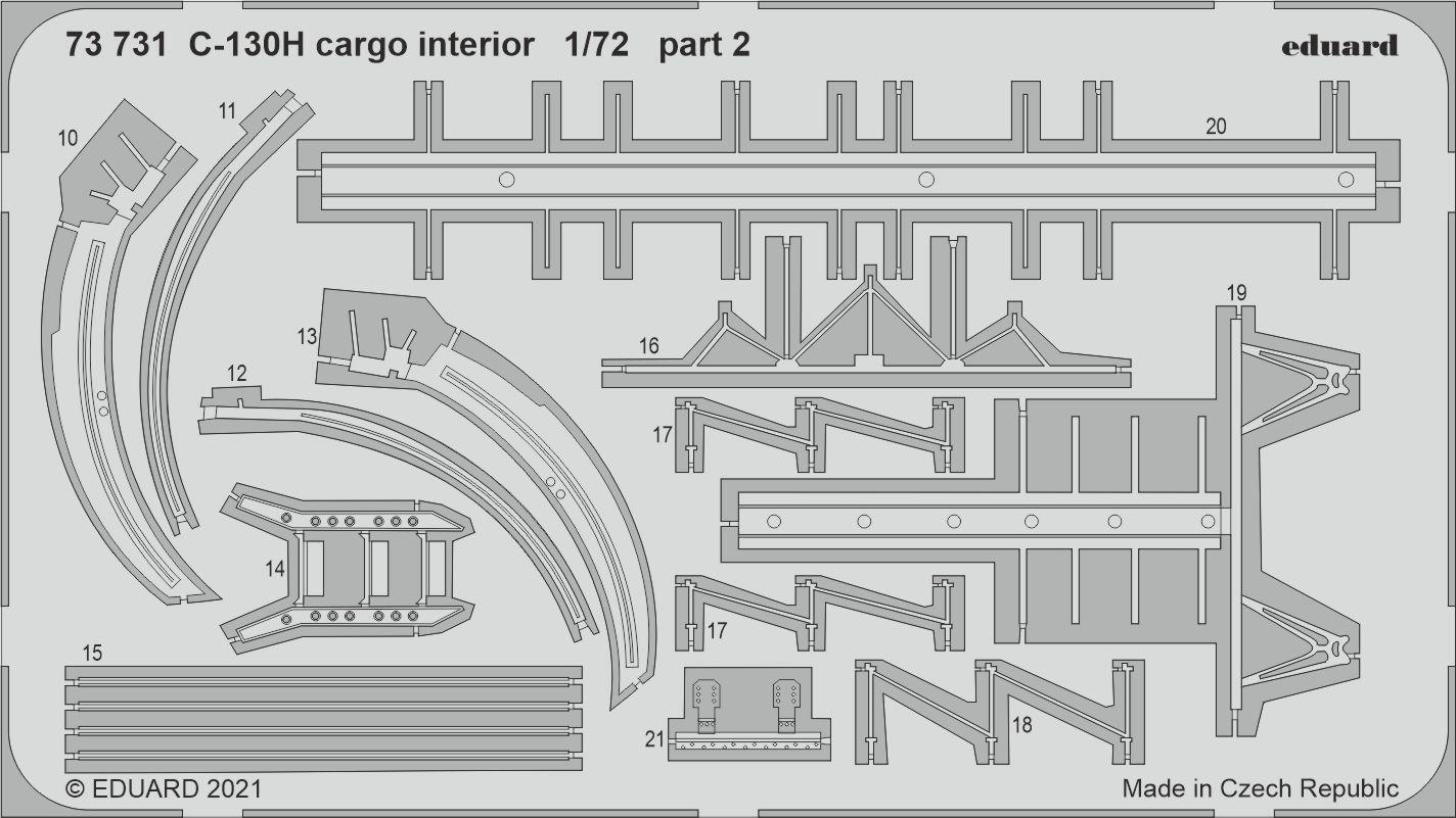 Eduard Photo etched parts 1/72 C-130H Cargo Interior 73731