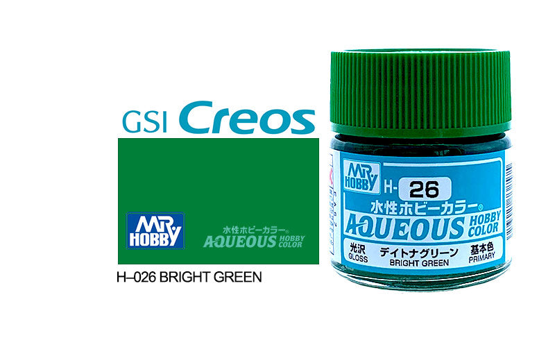 Mr Hobby (Gunze) Aqueous Gloss BRIGHT GREEN 10ml H026