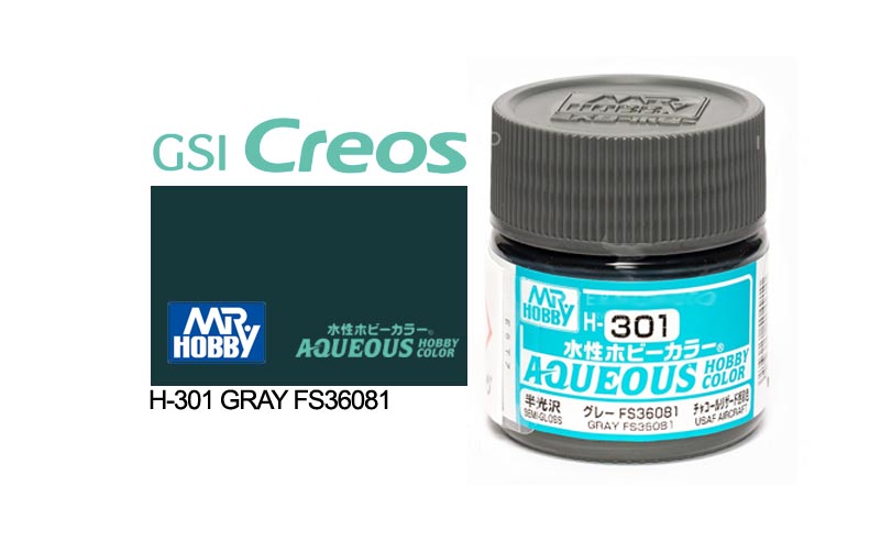 Mr Hobby (Gunze) Aqueous Semi Gloss GREY FS 36081 10ml H301