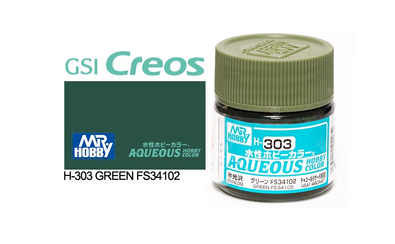 Mr Hobby (Gunze) Aqueous Semi Gloss GREEN FS 34102 10ml H303