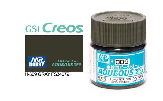 Mr Hobby (Gunze) Aqueous Semi Gloss GREEN FS 34079 10ml H309