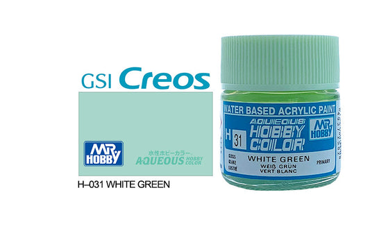 Mr Hobby (Gunze) Aqueous Gloss WHITE GREEN 10ml H031