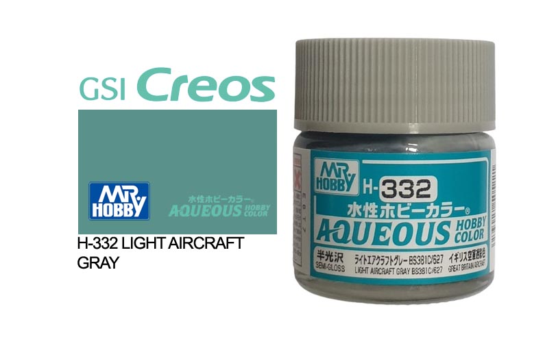 Mr Hobby (Gunze) Aqueous Semi Gloss LIGHT AIRCRAFT GREY BS381C/627 10ml H332