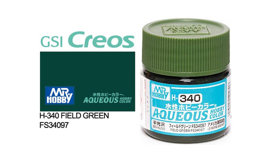 Mr Hobby (Gunze) Aqueous Semi Gloss FIELD GREEN FS 34097 10ml H340