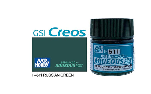 Mr Hobby (Gunze) Aqueous Flat RUSSIAN GREEN 4BO WWII 10ml H511