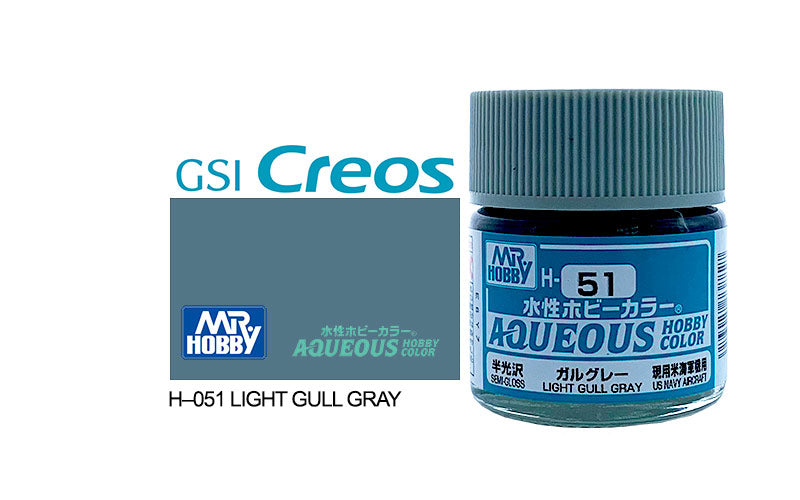 Mr Hobby (Gunze) Aqueous Gloss LIGHT GULL GREY 10ml H051