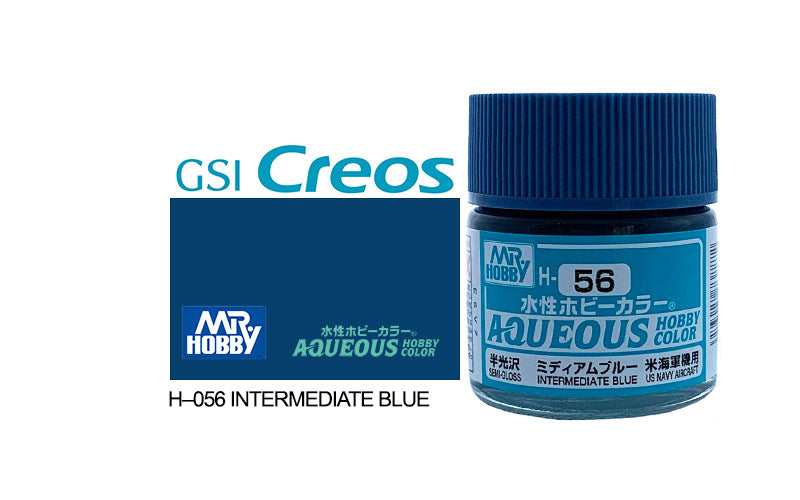 Mr Hobby (Gunze) Aqueous Semi Gloss INTERM BLUE 10ml H056