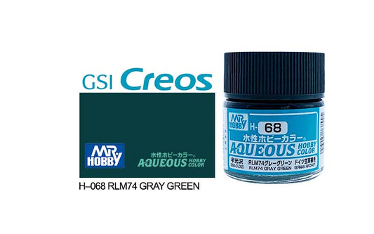 Mr Hobby (Gunze) Aqueous Semi Gloss RLM74 GREY GREEN 10ml H068