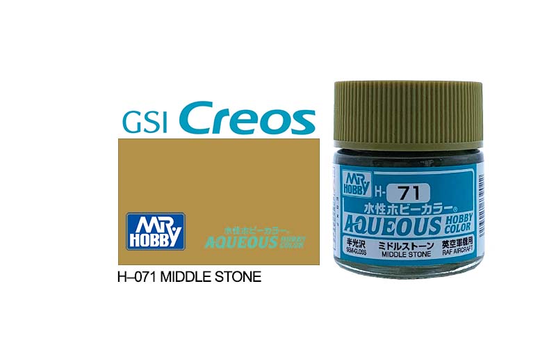 Mr Hobby (Gunze) Aqueous Semi Gloss MIDDLE STONE 10ml H071