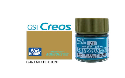 Mr Hobby (Gunze) Aqueous Semi Gloss MIDDLE STONE 10ml H071