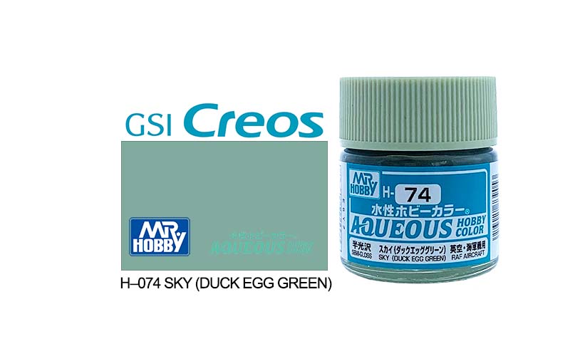 Mr Hobby (Gunze) Aqueous Semi Gloss SKY (DUCK EGG GREEN) 10ml H074