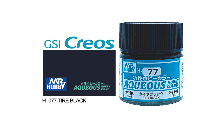 Mr Hobby (Gunze) Aqueous Flat TYRE/TIRE BLACK 10ml H077