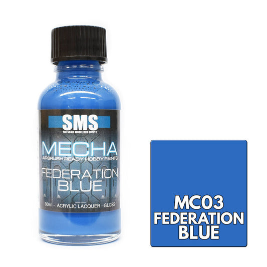 SMS Mecha Colour Premium Acrylic Lacquer FEDERATION BLUE 30ml MC03