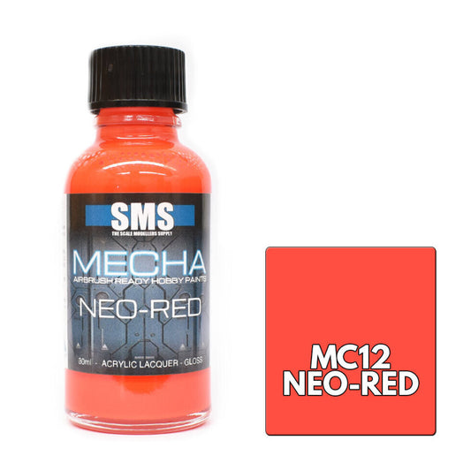 SMS Mecha Colour Premium Acrylic Lacquer NEO RED 30ml MC12