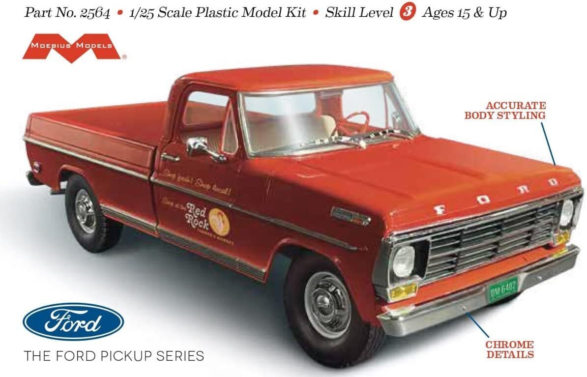 Moebius 1/25 1968 Ford F-250 Custom Cab Pickup 2564