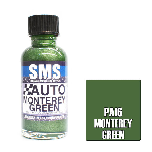 SMS Auto Colour Premium Acrylic Lacquer MONTREY GREEN 30ml PA16
