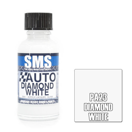 SMS Auto Colour Premium Acrylic Lacquer DIAMOND WHITE 30ml PA23