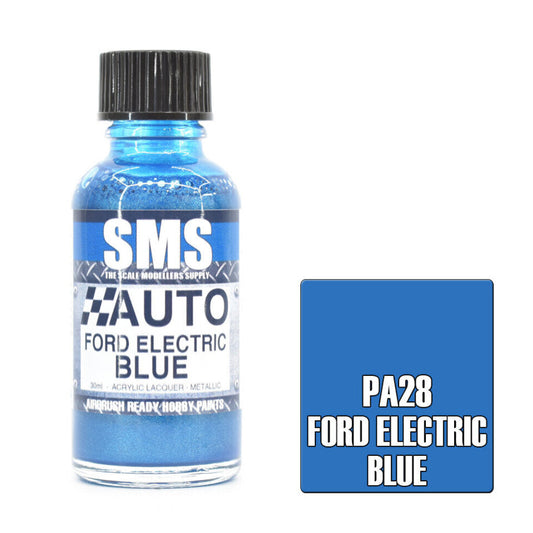 SMS Auto Colour Premium Acrylic Lacquer FORD ELECTRIC BLUE30ml PA28