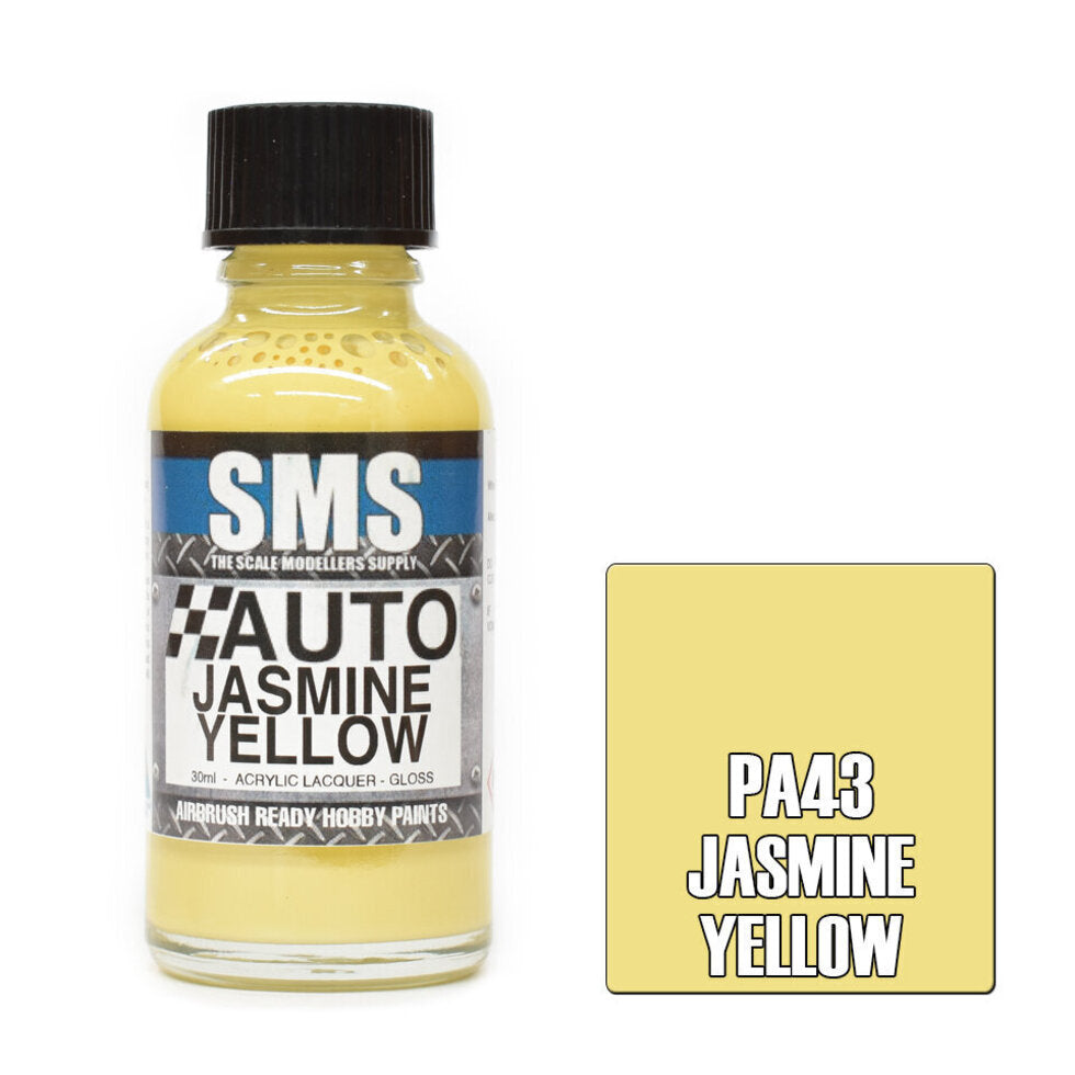 SMS Auto Colour Premium Acrylic Lacquer JASMINE YELLOW 30ml PA43