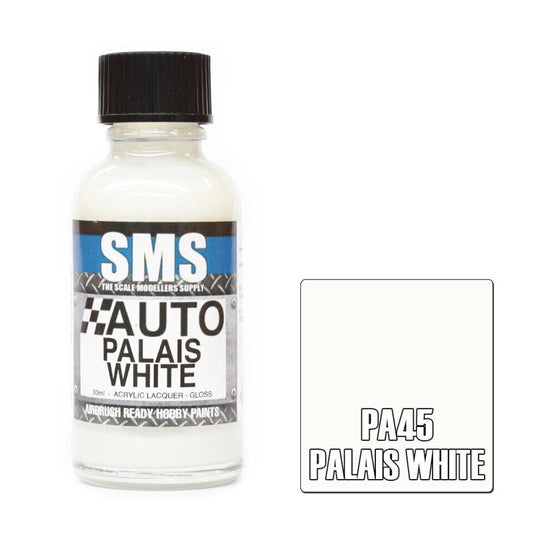 SMS Auto Colour Premium Acrylic Lacquer PALAIS WHITE 30ml PA45