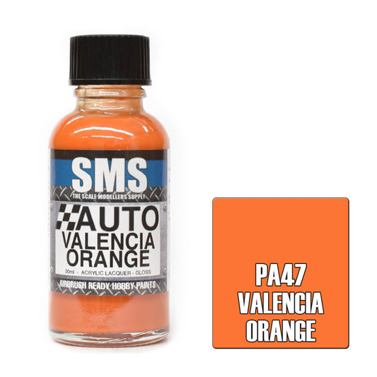 SMS Auto Colour Premium Acrylic Lacquer VALENCIA ORANGE 30ml PA47