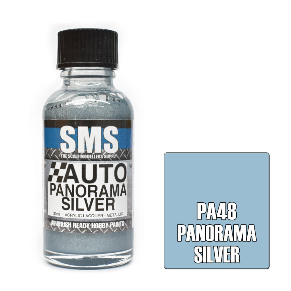 SMS Auto Colour Premium Acrylic Lacquer PANORAMA SILVER 30ml PA48