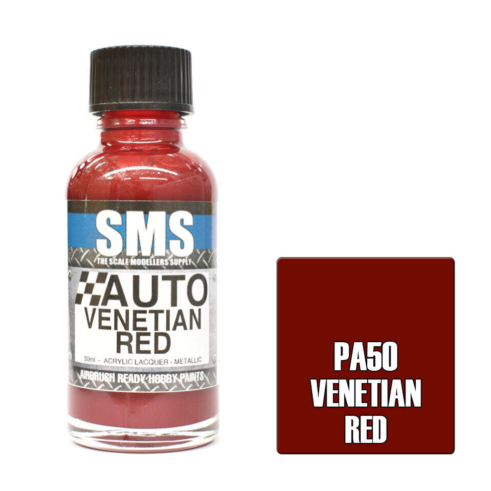 SMS Auto Colour Premium Acrylic Lacquer VENETIAN RED 30ml PA50
