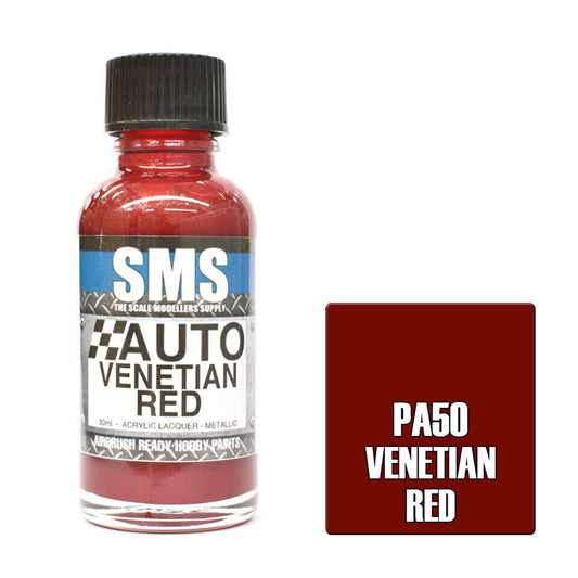 SMS Auto Colour Premium Acrylic Lacquer VENETIAN RED 30ml PA50