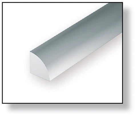 Evergreen White Polystyrene Quarter Round Rods 0.080"/ 2.0mm x 35cm (3pce) 249