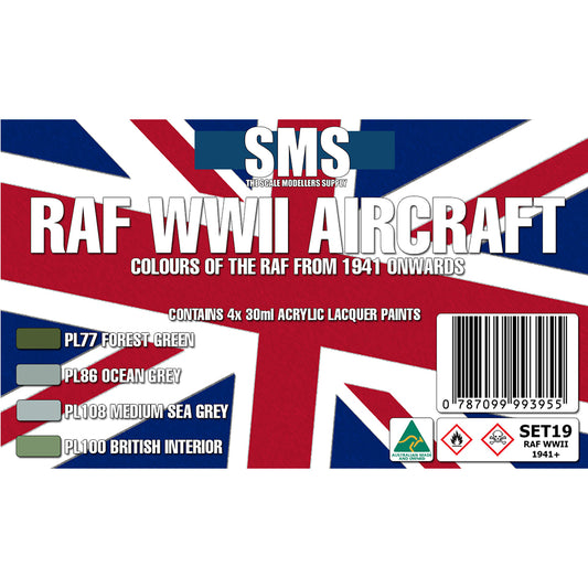 SMS RAF WWII 1941 Onwards Colour Set #2 SET19