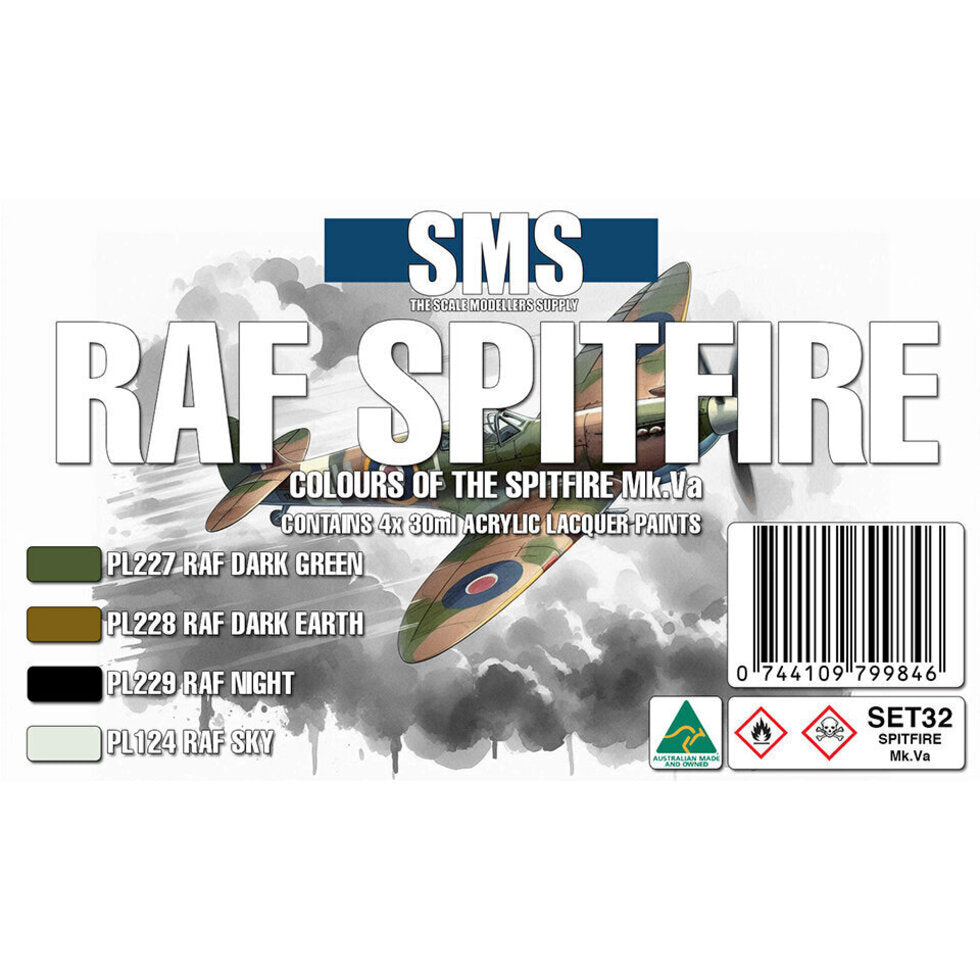 Model Spitfire Colours SMS Colour Set RAF SPITFIRE Mk.Va Colour Set 32 – Kookaburra Scale Models