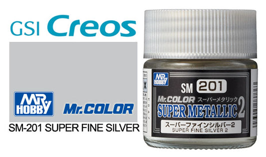Mr Hobby (Gunze) Mr Color Super Metallic 2 SUPER FINE SILVER 2 10ml SM201
