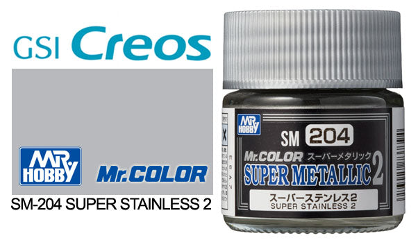 Mr Hobby (Gunze) Mr Color Super Metallic 2 SUPER STAINLESS STEEL 2 10ml SM204