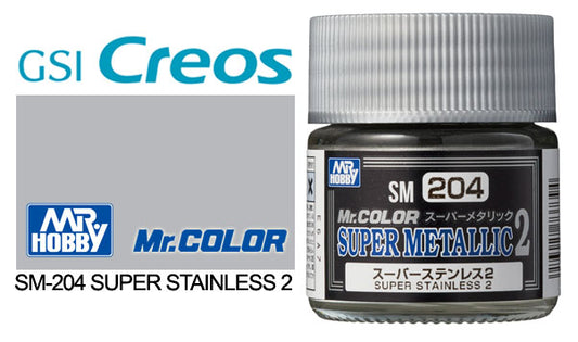 Mr Hobby (Gunze) Mr Color Super Metallic 2 SUPER STAINLESS STEEL 2 10ml SM204