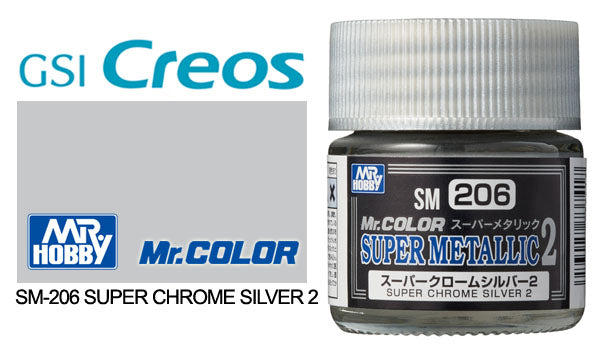 Mr Hobby (Gunze) Mr Color Super Metallic 2 SUPER CHROME SILVER 2 10ml SM206