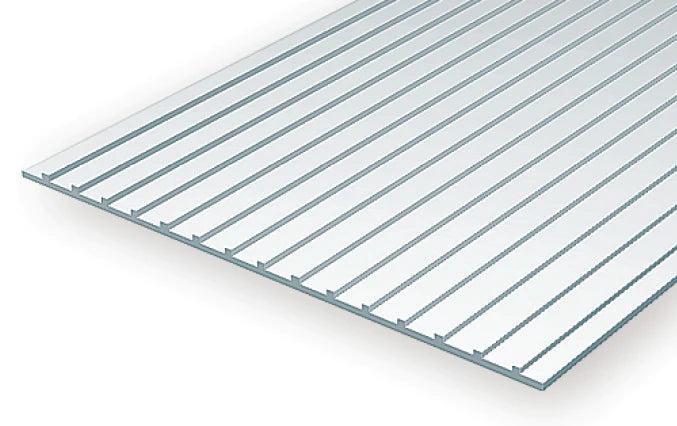 Evergreen White Polystyrene 0.500"(12.7mm) Standard Seam Roofing 0.040" / 1.0mm x 35cm (1pce) 4524
