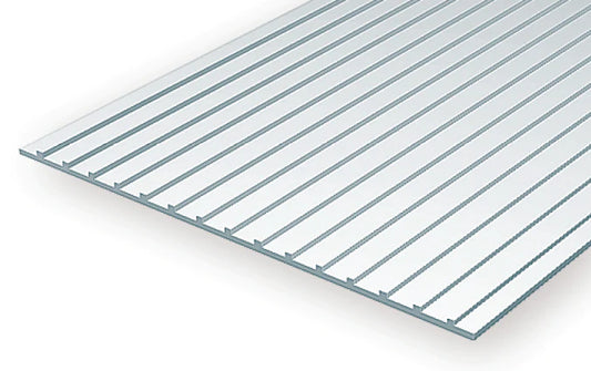 Evergreen White Polystyrene 0.1875"(1.8mm) Standard Seam Roofing 0.040" / 1.0mm x 35cm (1pce) 4521