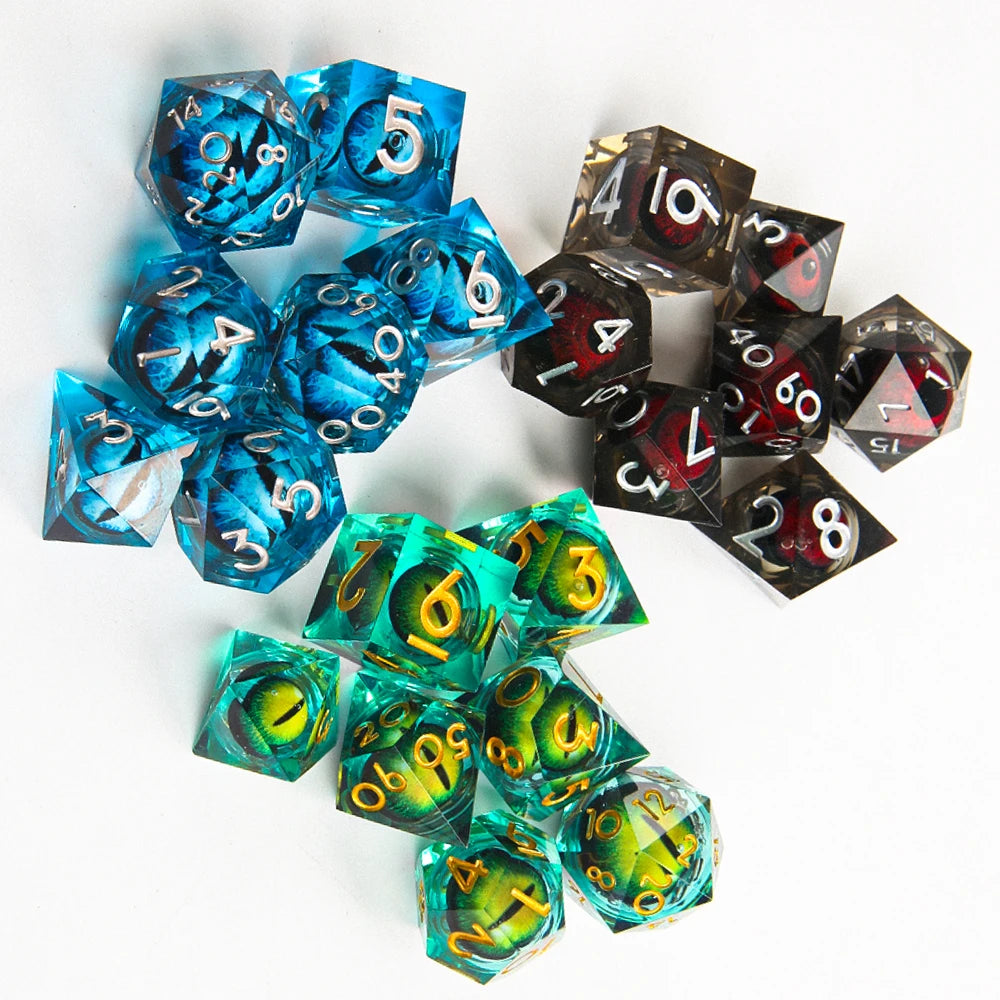 KSM Tabletop RPG Liquid Core Acrylic Dice Set (7pce)
