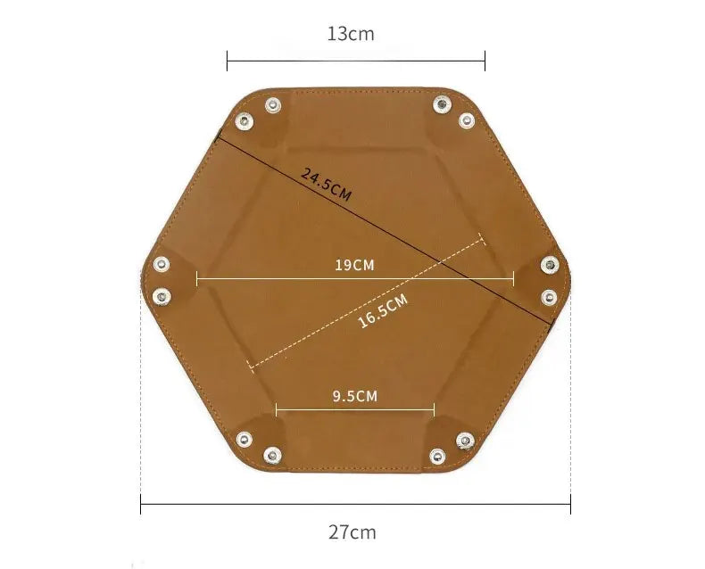 KSM Hexagonal Foldable Leather Dice Tray 19cm GREEN 1pc