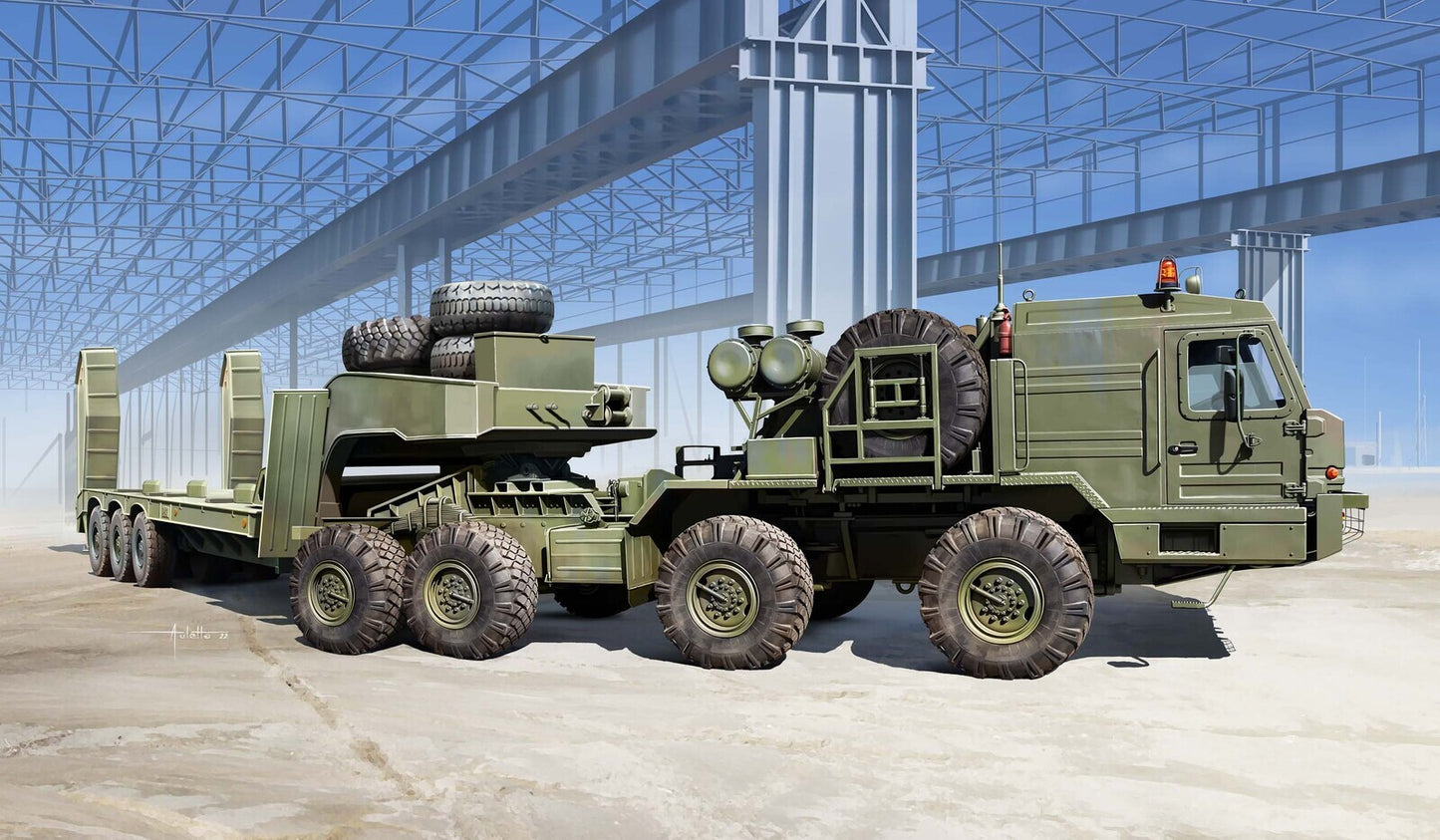 Trumpeter 1/35 BAZ-6403 with ChMZAP-9990-071 trailer 01086