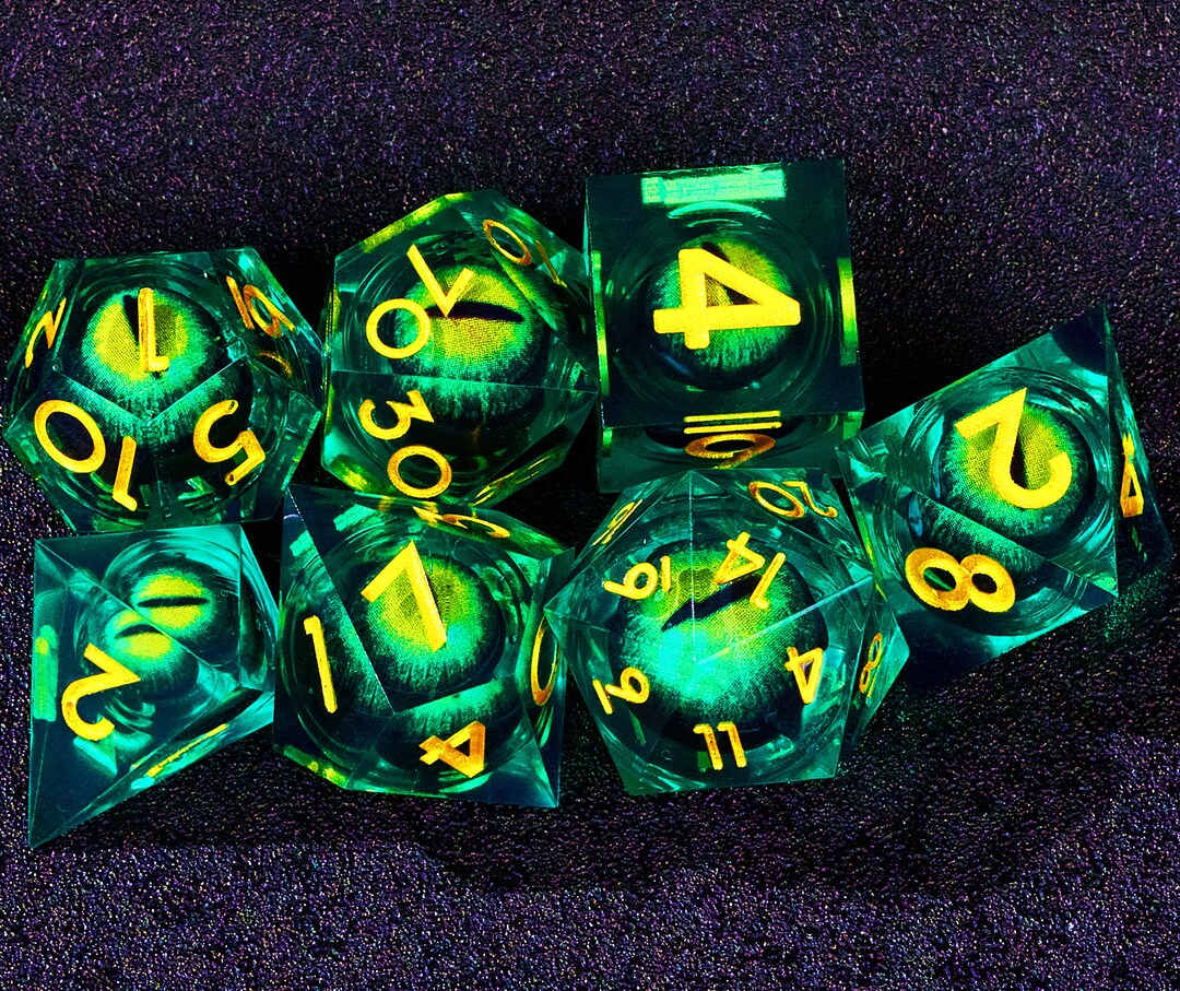 KSM Tabletop RPG Liquid Core Acrylic Dice Set (7pce)