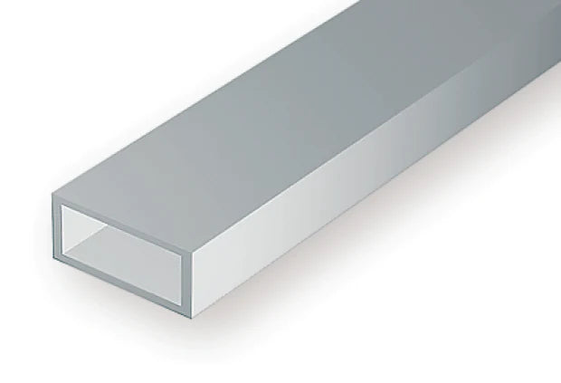 Evergreen White Polystyrene Rectangle Tube 0.125" x 0.250" / 3.2 x 6.3mm x 35cm (3pce) 257