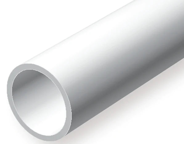 Evergreen White Polystyrene Tube 0.500" (1/2) / 12.7mm x 35cm (2pce) 236
