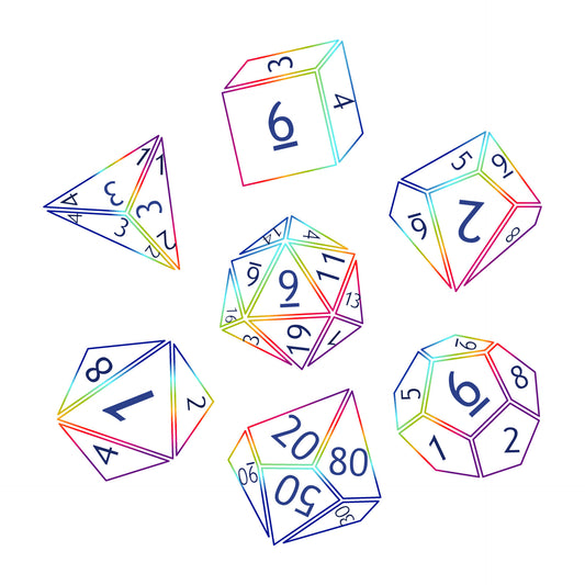 KSM Tabletop RPG Marble Effect Acrylic Dice Set (7pce)