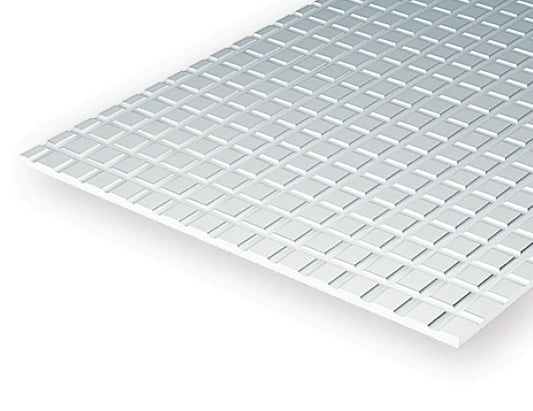 Evergreen White Polystyrene 1/12"(2.1mm) Square Tile 0.040" / 1.0mm x 35cm (1pce) 4502