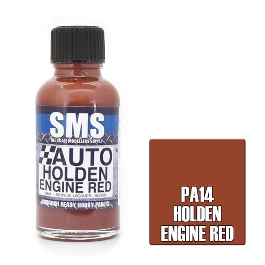 SMS Auto Colour Premium Acrylic Lacquer Holden ENGINE RED PA14