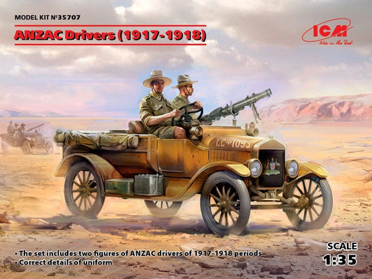 ICM 1/35 ANZAC Drivers 1917 -1918 (2 figures only No Vehicle)