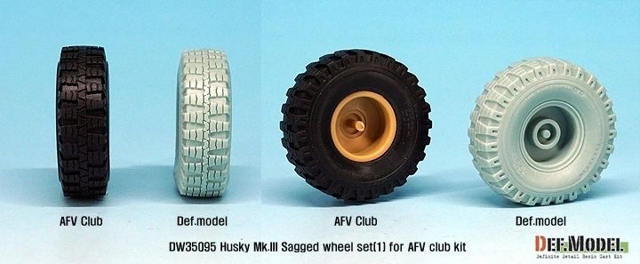 Def Model 1/35 Husky MkIII Wheel set (sagged) for AFV Club kits