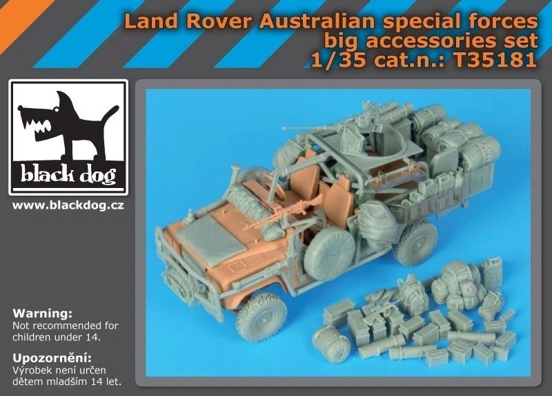 Blackdog 1:35 Land Rover Australian Forces. Big accessories set
