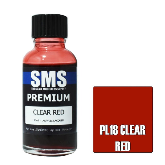 SMS Premium Acrylic Lacquer Colour Clear Red PL18